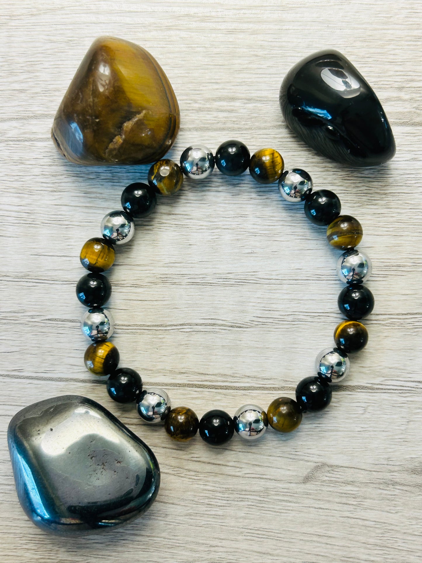 Triple Protection Crystal Healing Bracelet