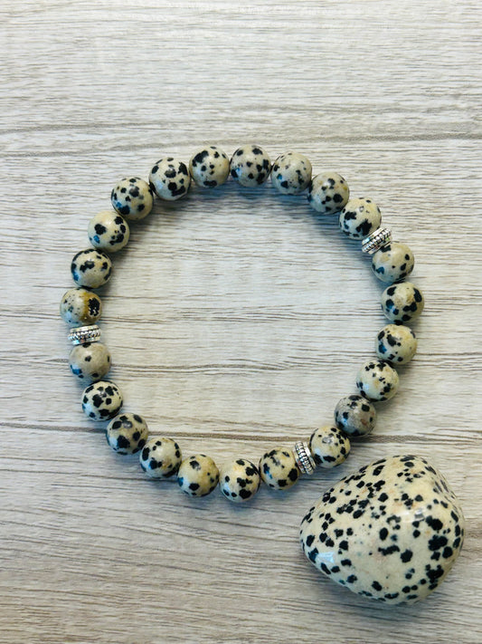 Dalmatian Jasper Crystal Healing Bracelet